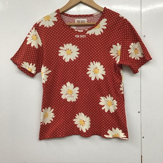 ピンクハウス PINK HOUSE カットソー 半袖 L 総柄 赤 / レッド /  レディース USED 古着 中古 10141249