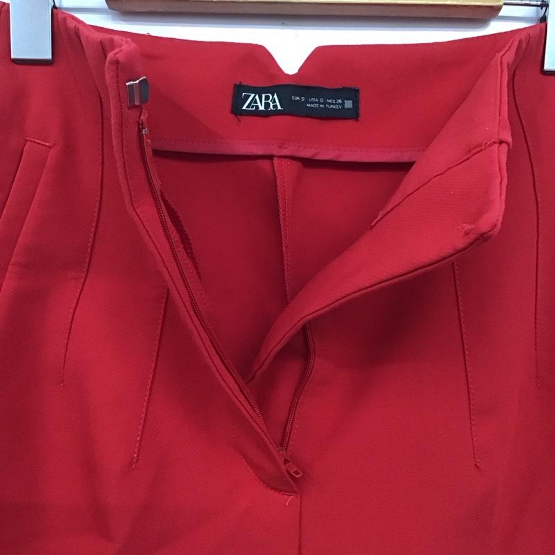 ザラ ZARA パンツ スラックス S 無地 赤 / レッド /  レディース USED 古着 中古 10141283