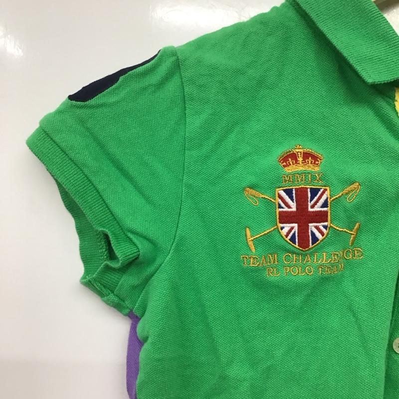 ラルフローレン RALPHLAUREN ポロシャツ 半袖 半袖ポロシャツ カラーシャツ 半袖カットソー L ロゴ、文字 緑 / グリーン /  ボーイズ USED 古着 中古 10141284