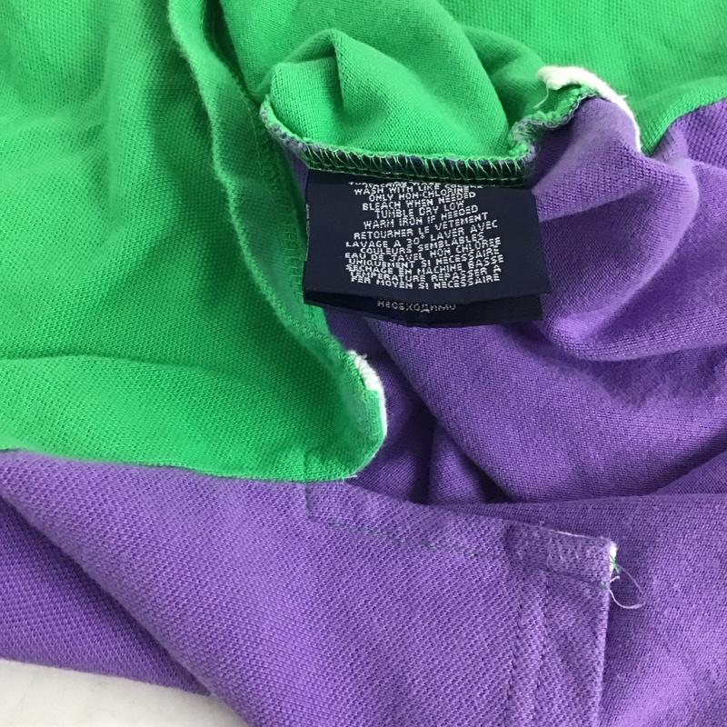 ラルフローレン RALPHLAUREN ポロシャツ 半袖 半袖ポロシャツ カラーシャツ 半袖カットソー L ロゴ、文字 緑 / グリーン /  ボーイズ USED 古着 中古 10141284