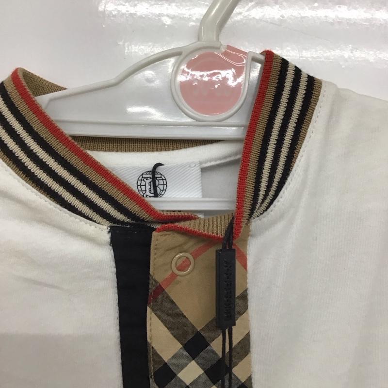 バーバリーロンドン Burberry London カットソー 長袖 ベビー カバーオール オールインワン チェック 白 / ホワイト /  ボーイズ USED 古着 中古 10141288