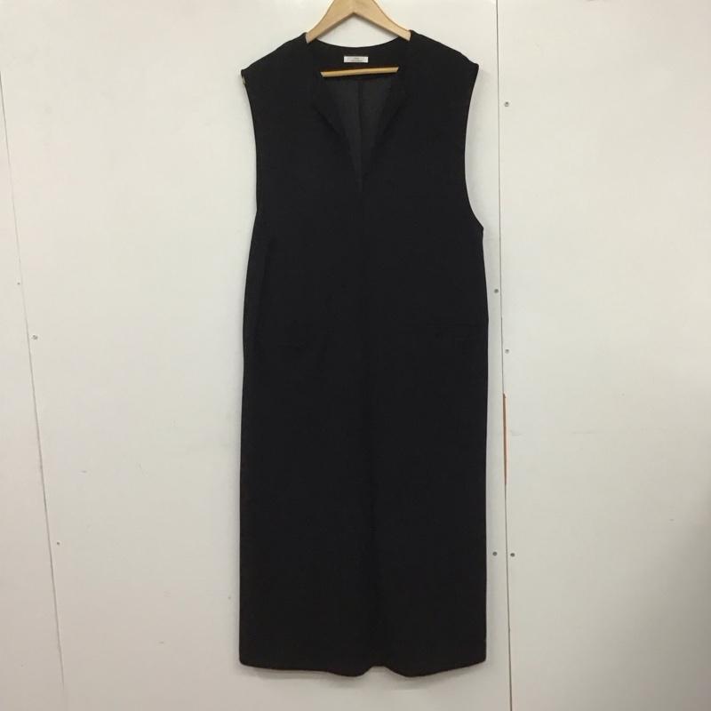 アイテムズ アーバンリサーチ ITEMS URBAN RESEARCH ワンピース ロングスカート ロングワンピース ノースリーブワンピース フレアスカート ストレッチ FREE 無地 黒 / ブラック /  レディース USED 古着 中古 10141316
