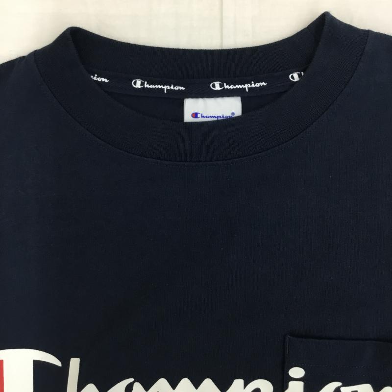 チャンピオン Champion Tシャツ 半袖 C8-M30B XS ロゴ、文字 紺 / ネイビー /  レディース USED 古着 中古 10141336