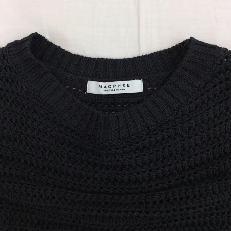 マカフィー MACPHEE ニット、セーター 半袖 S 無地 紺 / ネイビー /  レディース USED 古着 中古 10141346