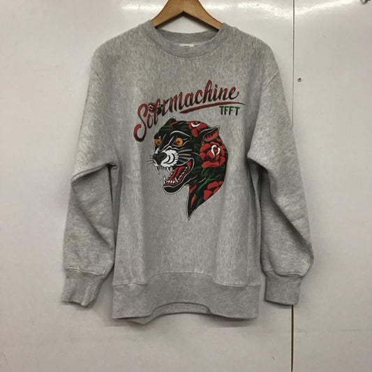 ソフトマシーン Softmachine トレーナー 長袖 長袖トレーナー スウェット クルーネック プルオーバー M プリント 灰 / グレー /  メンズ USED 古着 中古 10141356
