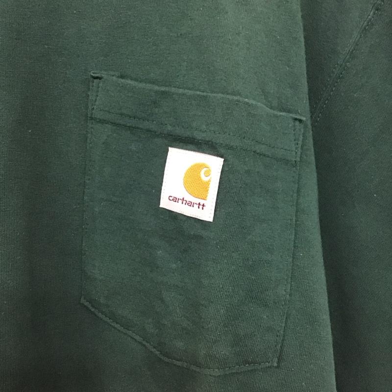 カーハート Carhartt Tシャツ 半袖 半袖カットソー プリントTシャツ クルーネックカットソー M ロゴ、文字 緑 / グリーン /  メンズ USED 古着 中古 10141360