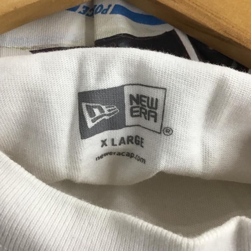 ニューエラ NEW ERA Tシャツ 半袖 半袖カットソー プリントTシャツ クルーネックカットソー XL プリント 白 / ホワイト /  メンズ USED 古着 中古 10141369
