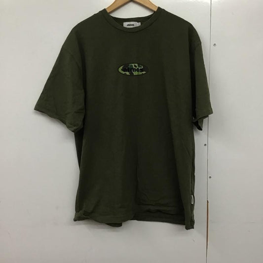 アトモス atmos Tシャツ 半袖 半袖カットソー プリントTシャツ クルーネックカットソー XL ロゴ、文字 カーキ / カーキ /  メンズ USED 古着 中古 10141370