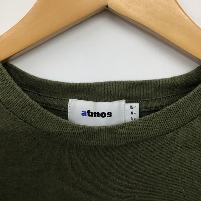 アトモス atmos Tシャツ 半袖 半袖カットソー プリントTシャツ クルーネックカットソー XL ロゴ、文字 カーキ / カーキ /  メンズ USED 古着 中古 10141370