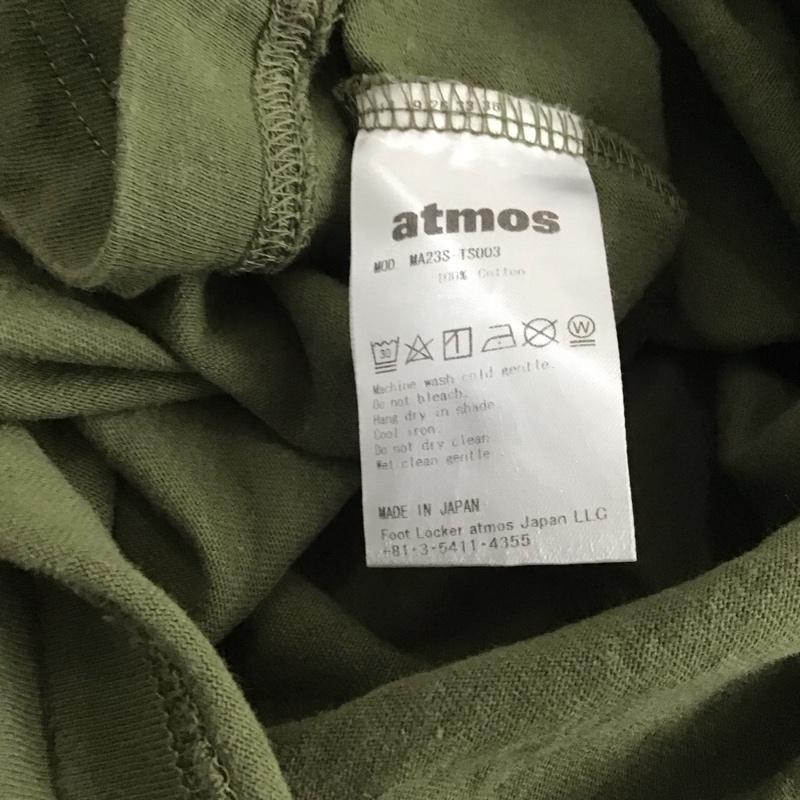 アトモス atmos Tシャツ 半袖 半袖カットソー プリントTシャツ クルーネックカットソー XL ロゴ、文字 カーキ / カーキ /  メンズ USED 古着 中古 10141370