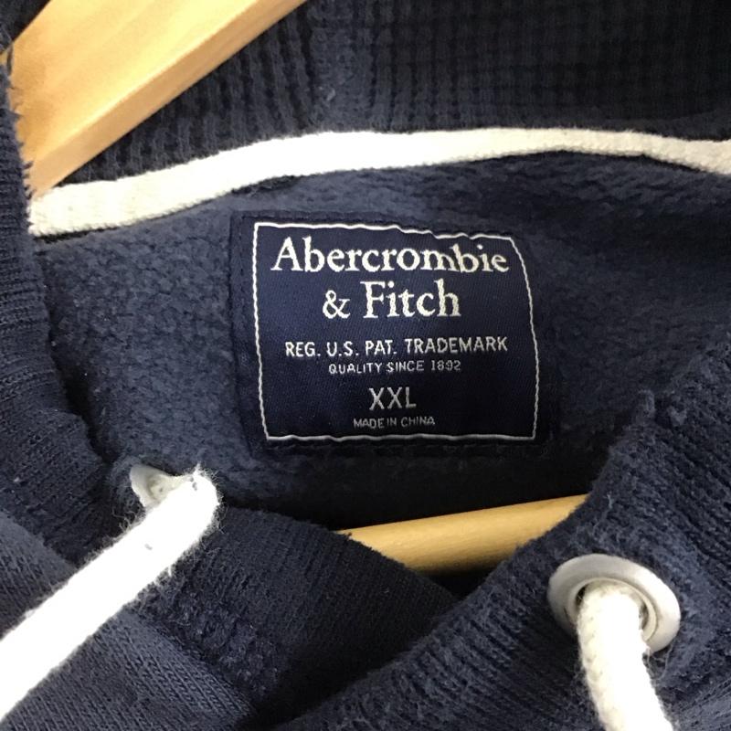 アバクロンビーアンドフィッチ ABERCROMBIE&FITCH パーカー 長袖 長袖パーカー プルオーバーパーカー スウェット XXL 無地 紺 / ネイビー /  メンズ USED 古着 中古 10141384