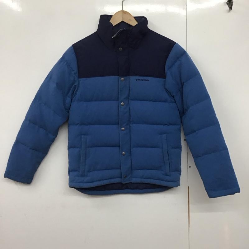 パタゴニア patagonia ジャケット、上着 ジャンパー、ブルゾン ジップアップジャケット ダウンジャケット アウター XS ロゴ、文字 青 / ブルー /  メンズ USED 古着 中古 10141394
