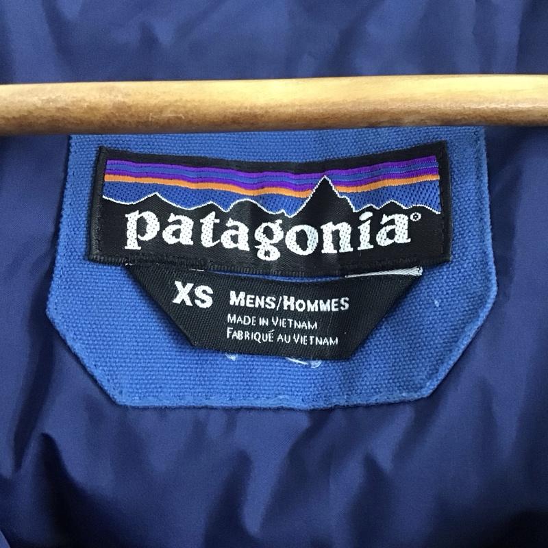 パタゴニア patagonia ジャケット、上着 ジャンパー、ブルゾン ジップアップジャケット ダウンジャケット アウター XS ロゴ、文字 青 / ブルー /  メンズ USED 古着 中古 10141394