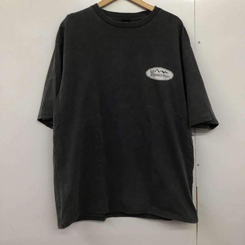 マナスタッシュ MANASTASH Tシャツ 半袖 半袖カットソー プリントTシャツ クルーネックカットソー kosukekawamura XL ロゴ、文字 黒 / ブラック /  メンズ USED 古着 中古 10141412