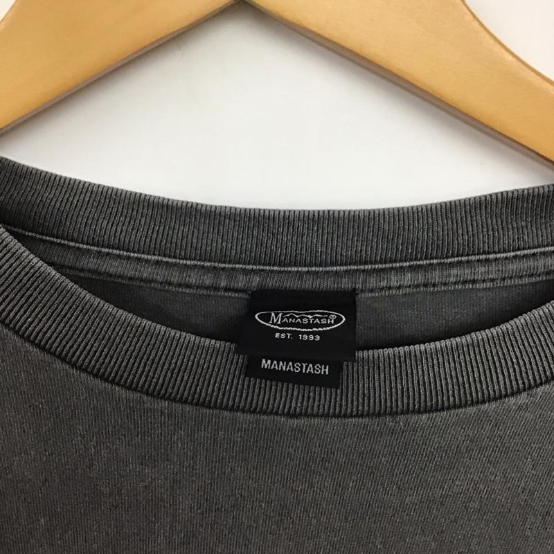 マナスタッシュ MANASTASH Tシャツ 半袖 半袖カットソー プリントTシャツ クルーネックカットソー kosukekawamura XL ロゴ、文字 黒 / ブラック /  メンズ USED 古着 中古 10141412