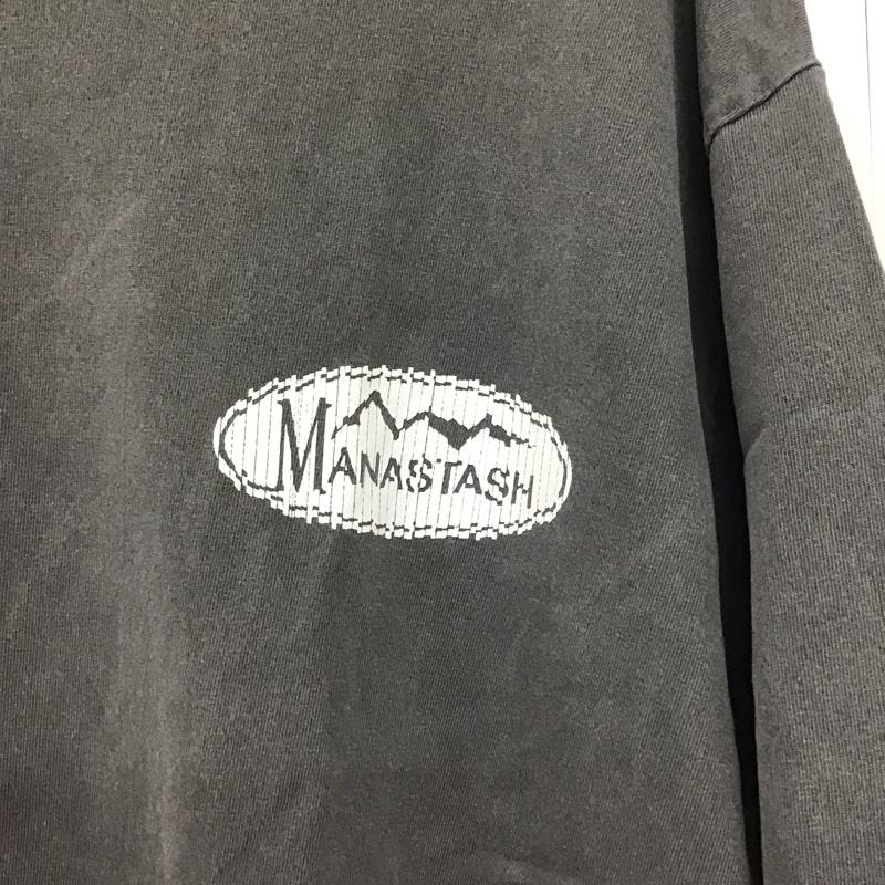 マナスタッシュ MANASTASH Tシャツ 半袖 半袖カットソー プリントTシャツ クルーネックカットソー kosukekawamura XL ロゴ、文字 黒 / ブラック /  メンズ USED 古着 中古 10141412