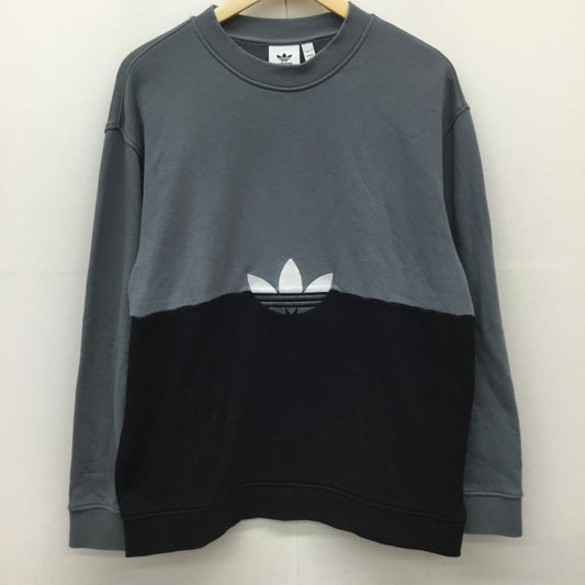 アディダス adidas トレーナー 長袖 GN3439 L ロゴ、文字 青 / ブルー / X 黒 / ブラック / X 灰 / グレー /  メンズ USED 古着 中古 10141445