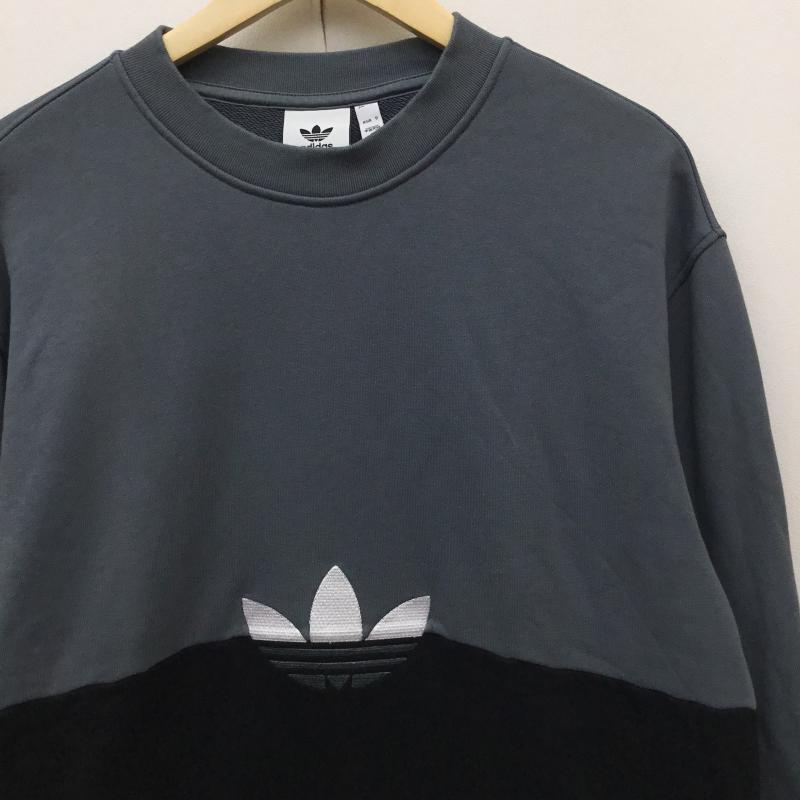 アディダス adidas トレーナー 長袖 GN3439 L ロゴ、文字 青 / ブルー / X 黒 / ブラック / X 灰 / グレー /  メンズ USED 古着 中古 10141445