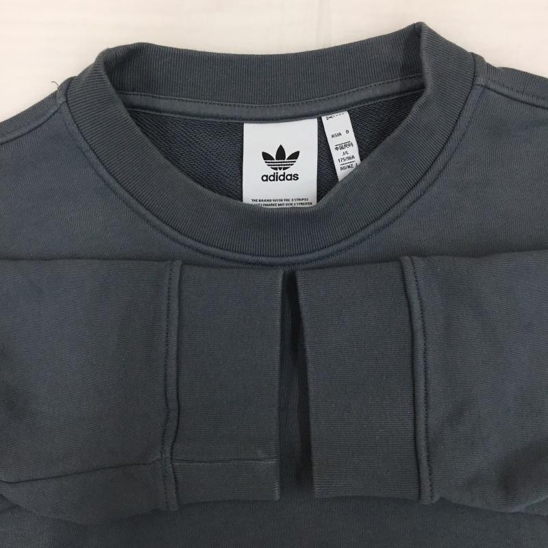 アディダス adidas トレーナー 長袖 GN3439 L ロゴ、文字 青 / ブルー / X 黒 / ブラック / X 灰 / グレー /  メンズ USED 古着 中古 10141445