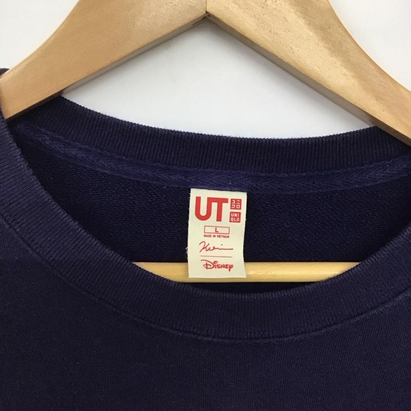 ユニクロ UNIQLO トレーナー 長袖 341-422564 ミッキーアートスウェットシャツ 高木耕一郎 長袖トレーナー L プリント 紺 / ネイビー /  メンズ USED 古着 中古 10141461