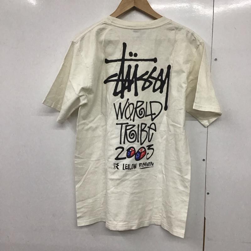 ステューシー STUSSY Tシャツ 半袖 半袖カットソー プリントTシャツ クルーネックカットソー L プリント 白 / ホワイト /  メンズ USED 古着 中古 10141500