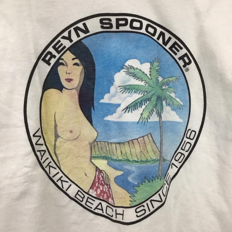 レインスプーナー reyn spooner Tシャツ 半袖 半袖カットソー プリントTシャツ クルーネックカットソー 90s S プリント 白 / ホワイト /  メンズ USED 古着 中古 10141501