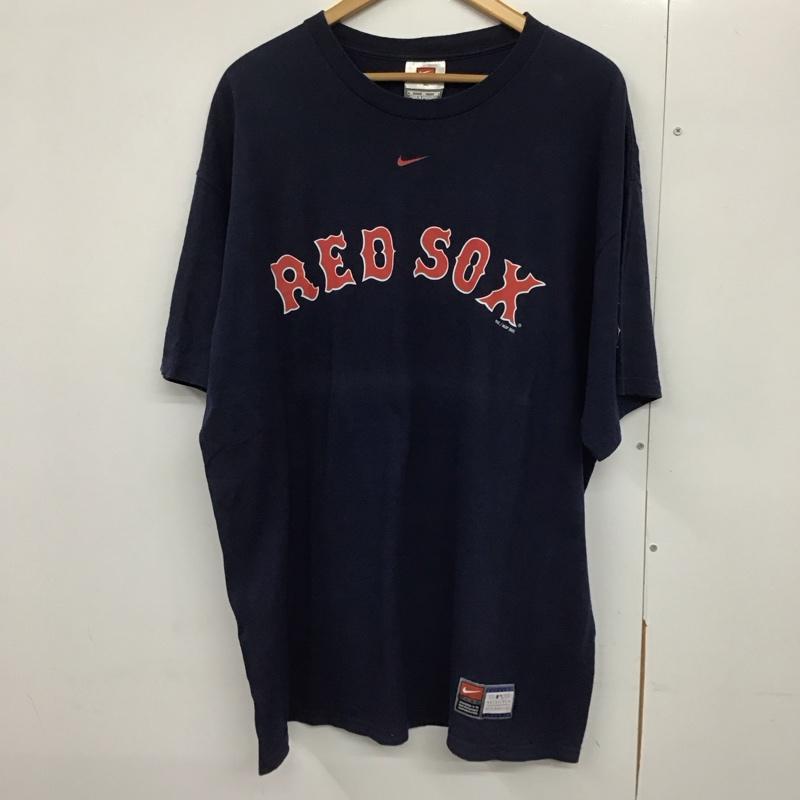ナイキ NIKE Tシャツ 半袖 半袖カットソー プリントTシャツ クルーネックカットソー XL ロゴ、文字 紺 / ネイビー /  メンズ USED 古着 中古 10141503