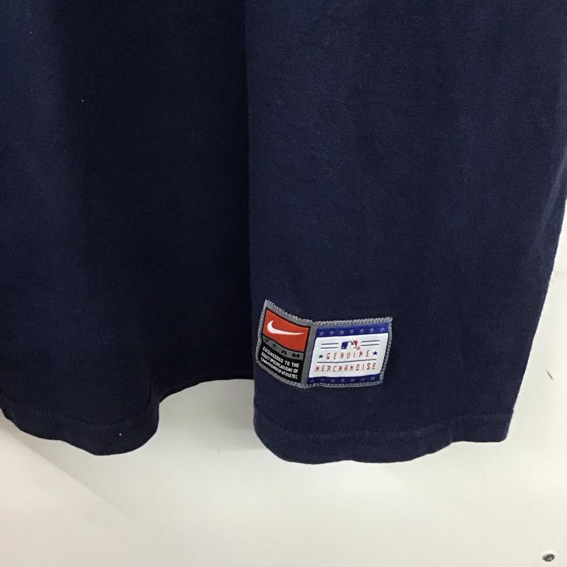 ナイキ NIKE Tシャツ 半袖 半袖カットソー プリントTシャツ クルーネックカットソー XL ロゴ、文字 紺 / ネイビー /  メンズ USED 古着 中古 10141503