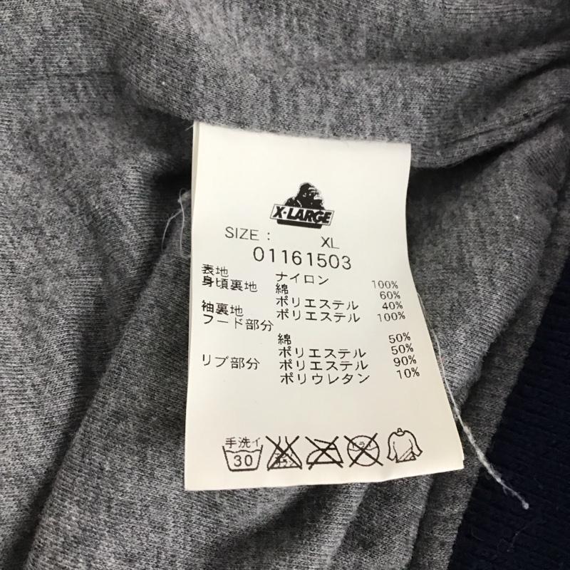 エクストララージ XLARGE ジャケット、上着 ジャンパー、ブルゾン ナイロンジャケット カジュアルジャケット アウター フロントボタン XL ロゴ、文字 灰 / グレー / X 紺 / ネイビー /  メンズ USED 古着 中古 10141588