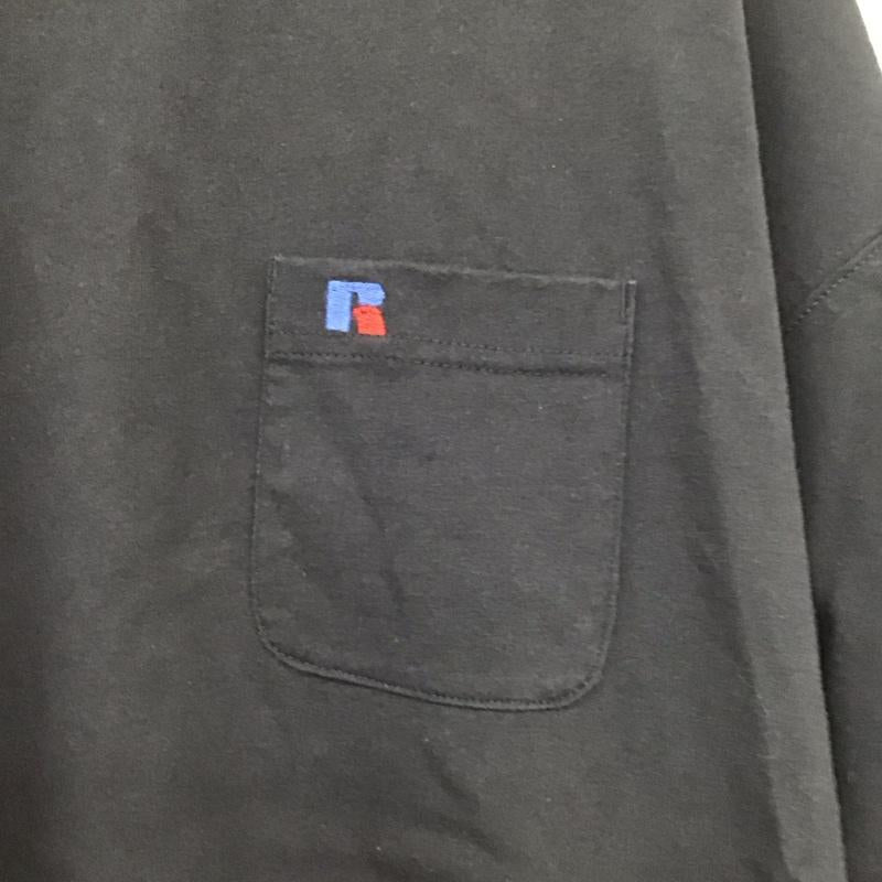 ラッセルアスレティック Russell Athletic カットソー 七分袖 長袖カットソー プリントカットソー 刺繍 L ロゴ、文字 紺 / ネイビー /  メンズ USED 古着 中古 10141671