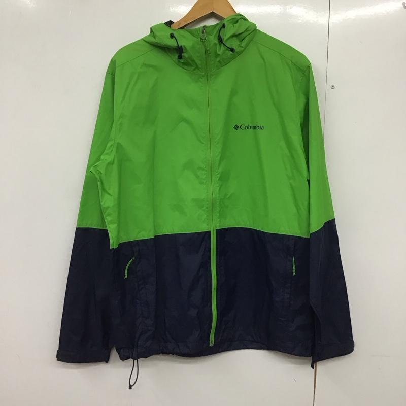 コロンビア Columbia ジャケット、上着 ジャンパー、ブルゾン ジップアップジャケットパーカー アウター ナイロンジャケット M ロゴ、文字 緑 / グリーン /  メンズ USED 古着 中古 10141688