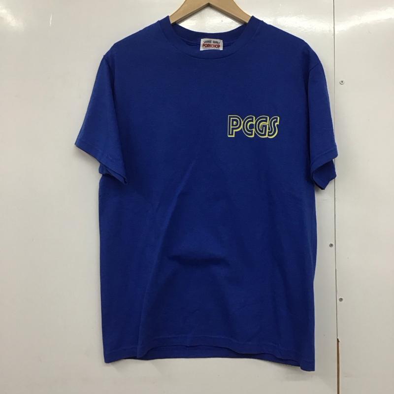 ポークチョップガレージサプライ PORKCHOP GARAGE SUPPLY Tシャツ 半袖 半袖カットソー プリントTシャツ クルーネックカットソー M ロゴ、文字 青 / ブルー /  メンズ USED 古着 中古 10141720