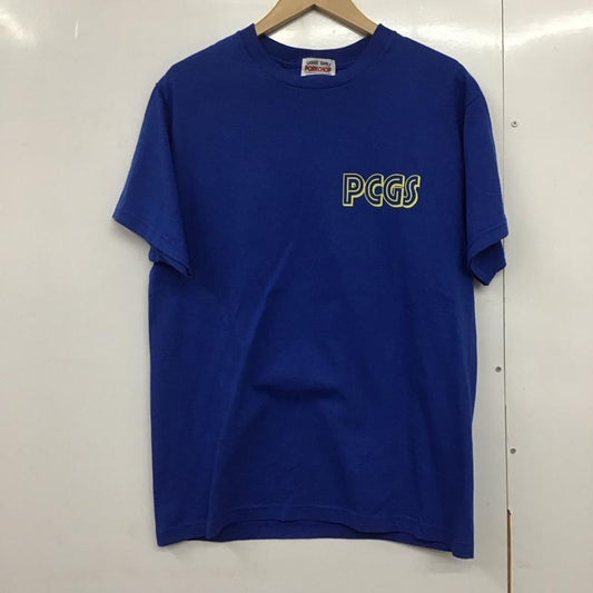 ポークチョップガレージサプライ PORKCHOP GARAGE SUPPLY Tシャツ 半袖 半袖カットソー プリントTシャツ クルーネックカットソー M ロゴ、文字 青 / ブルー /  メンズ USED 古着 中古 10141720