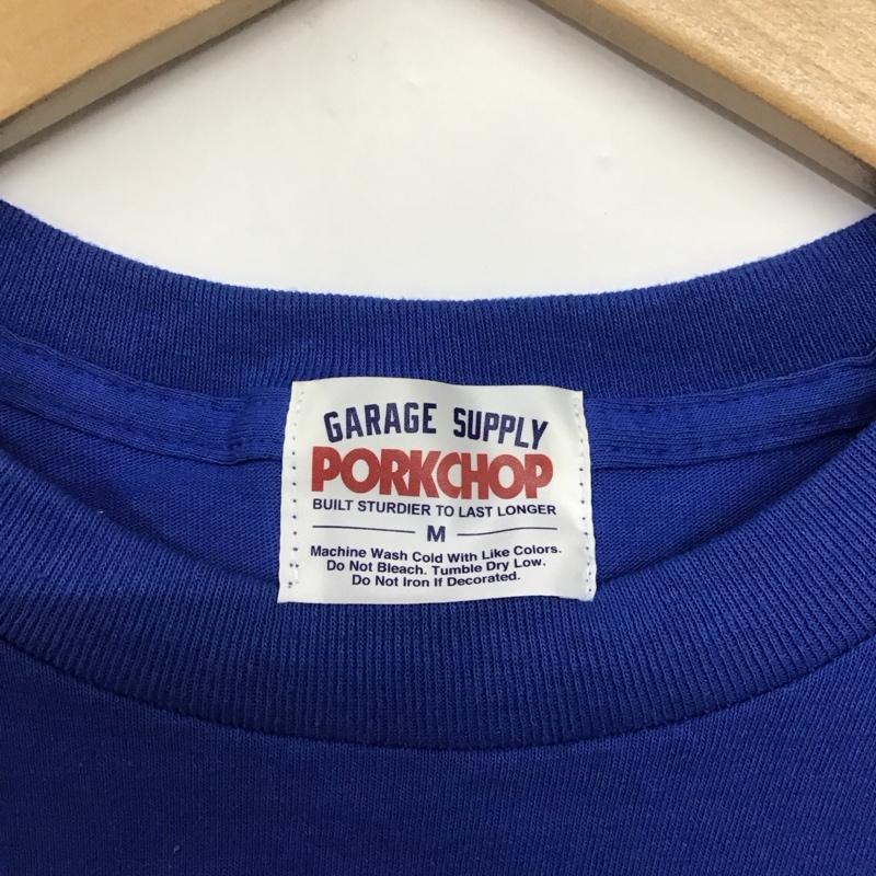 ポークチョップガレージサプライ PORKCHOP GARAGE SUPPLY Tシャツ 半袖 半袖カットソー プリントTシャツ クルーネックカットソー M ロゴ、文字 青 / ブルー /  メンズ USED 古着 中古 10141720