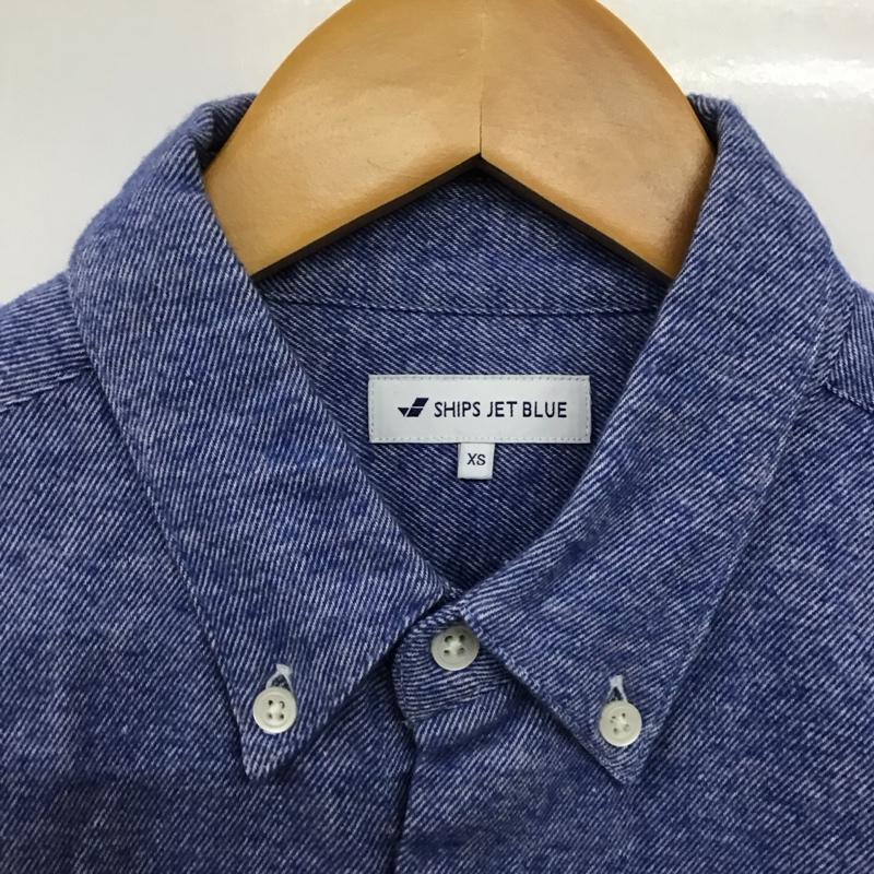 シップスジェットブルー SHIPS JET BLUE シャツ、ブラウス 長袖 長袖シャツ 無地シャツ カラーシャツ ボタンダウンシャツ XS 無地 インディゴ / インディゴ /  メンズ USED 古着 中古 10141818