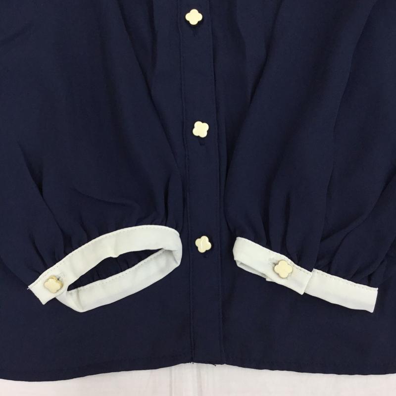 イング INGNI シャツ、ブラウス 長袖 M 花柄 紺 / ネイビー / X 白 / ホワイト /  レディース USED 古着 中古 10141844