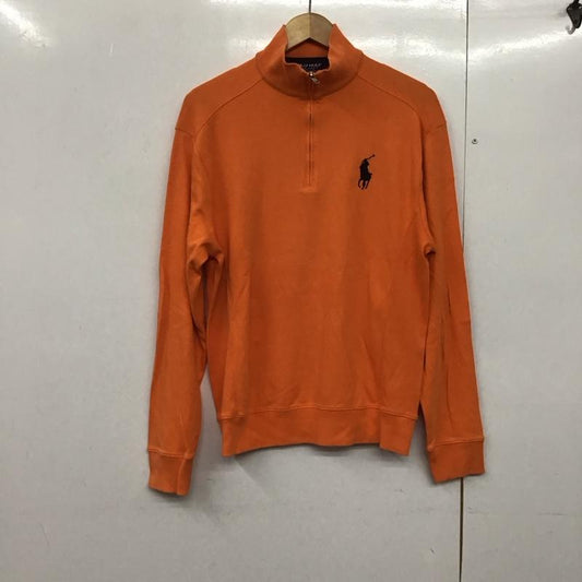 ポロゴルフラルフローレン POLOGOLF カットソー 長袖 長袖カットソー スタンドネック ジップアップネック M ロゴ、文字 橙 / オレンジ /  メンズ USED 古着 中古 10141851