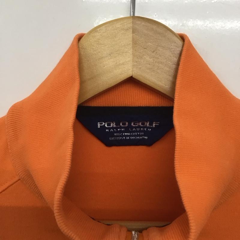 ポロゴルフラルフローレン POLOGOLF カットソー 長袖 長袖カットソー スタンドネック ジップアップネック M ロゴ、文字 橙 / オレンジ /  メンズ USED 古着 中古 10141851