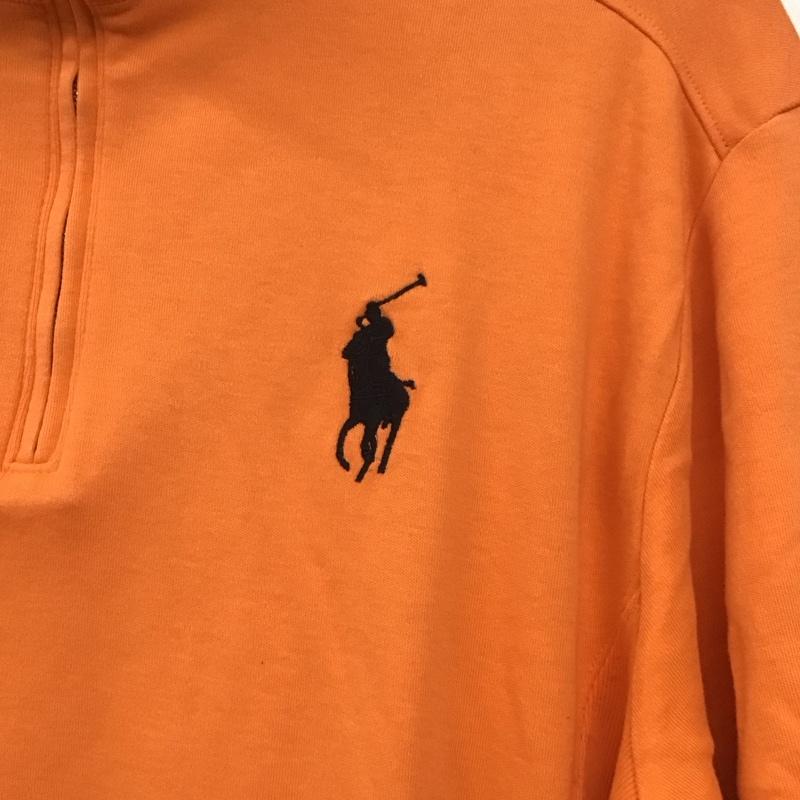 ポロゴルフラルフローレン POLOGOLF カットソー 長袖 長袖カットソー スタンドネック ジップアップネック M ロゴ、文字 橙 / オレンジ /  メンズ USED 古着 中古 10141851