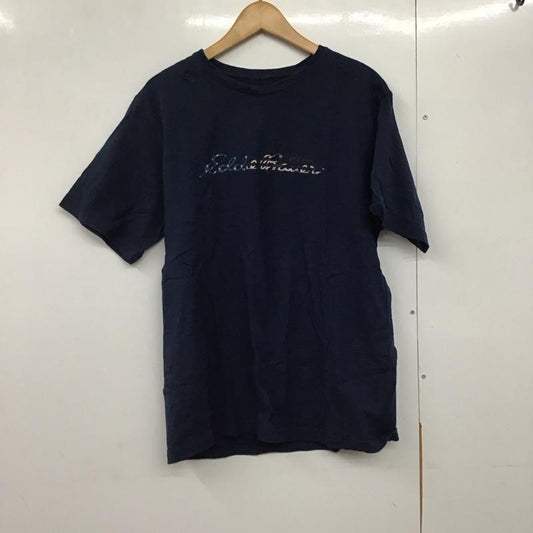 エディーバウアー Eddie Bauer Tシャツ 半袖 半袖Tシャツ プリントTシャツ クルーネックカットソー L ロゴ、文字 紺 / ネイビー /  メンズ USED 古着 中古 10141872