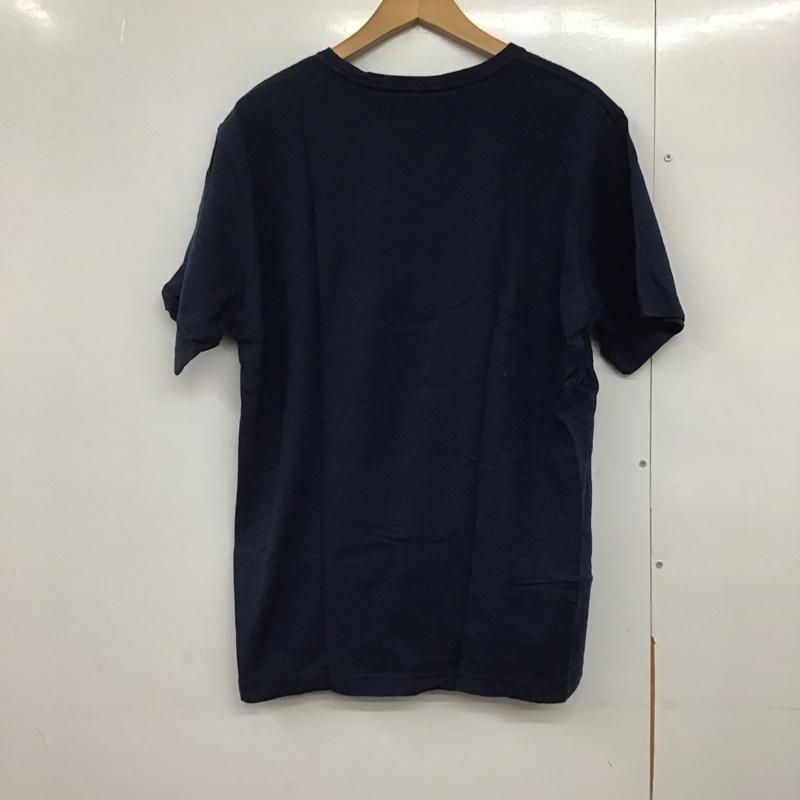 エディーバウアー Eddie Bauer Tシャツ 半袖 半袖Tシャツ プリントTシャツ クルーネックカットソー L ロゴ、文字 紺 / ネイビー /  メンズ USED 古着 中古 10141872