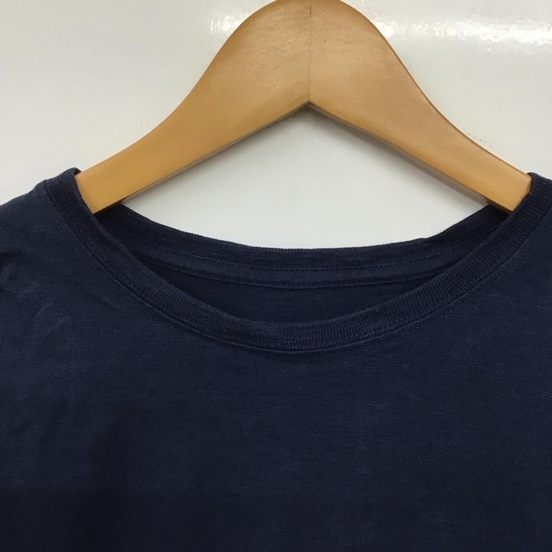 エディーバウアー Eddie Bauer Tシャツ 半袖 半袖Tシャツ プリントTシャツ クルーネックカットソー L ロゴ、文字 紺 / ネイビー /  メンズ USED 古着 中古 10141872