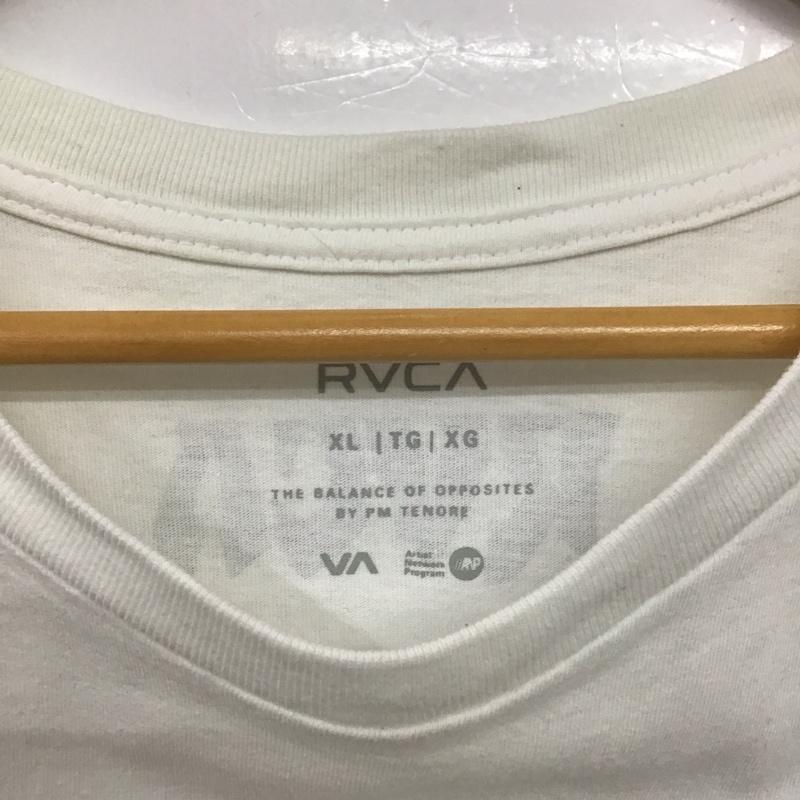 ルーカ RVCA Tシャツ 半袖 半袖カットソー プリントTシャツ クルーネックカットソー XL プリント 白 / ホワイト /  メンズ USED 古着 中古 10141876