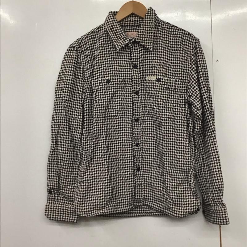 フラットヘッド The Flat Head シャツ、ブラウス 長袖 長袖シャツ 総柄シャツ カラーシャツ ポケットシャツ 38 総柄 白 / ホワイト / X 黒 / ブラック /  メンズ USED 古着 中古 10141911