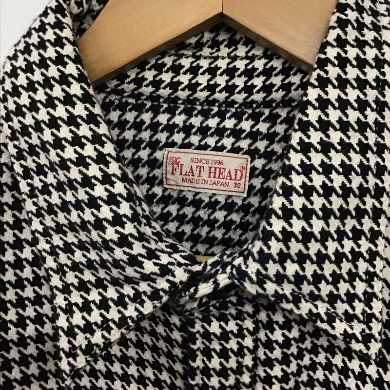 フラットヘッド The Flat Head シャツ、ブラウス 長袖 長袖シャツ 総柄シャツ カラーシャツ ポケットシャツ 38 総柄 白 / ホワイト / X 黒 / ブラック /  メンズ USED 古着 中古 10141911