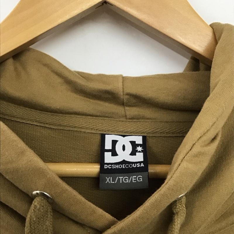 ディーシー DC パーカー 長袖 長袖 XL ロゴ、文字 茶 / ブラウン /  メンズ USED 古着 中古 10141930