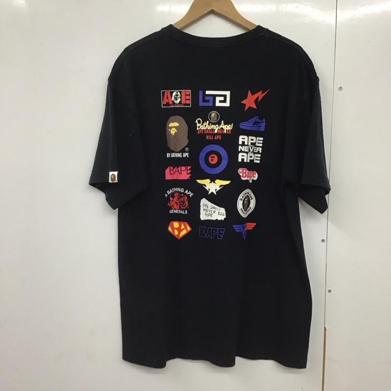 ベイプ BAPE Tシャツ 半袖 半袖カットソー プリントTシャツ クルーネックカットソー XL プリント 黒 / ブラック /  メンズ USED 古着 中古 10141936