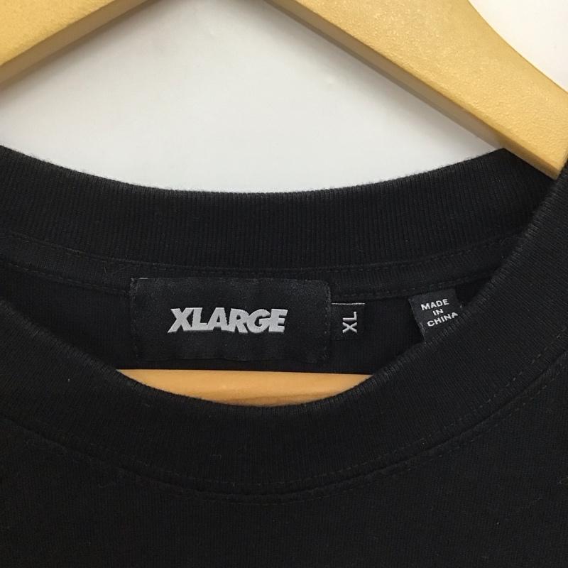 エクストララージ XLARGE Tシャツ 半袖 半袖カットソー プリントTシャツ クルーネックカットソー XL ロゴ、文字 黒 / ブラック /  メンズ USED 古着 中古 10141945