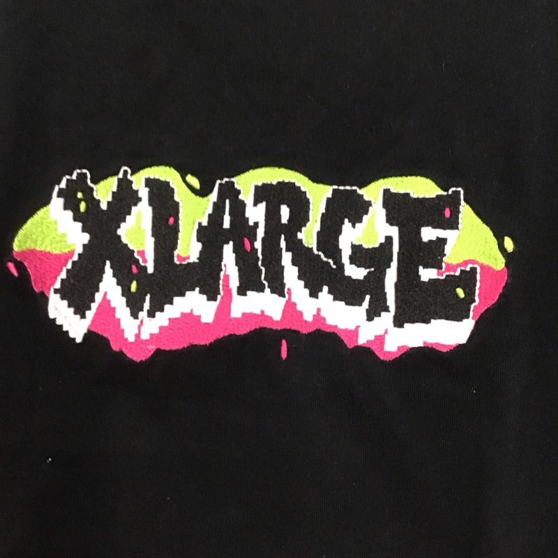 エクストララージ XLARGE Tシャツ 半袖 半袖カットソー プリントTシャツ クルーネックカットソー XL ロゴ、文字 黒 / ブラック /  メンズ USED 古着 中古 10141945