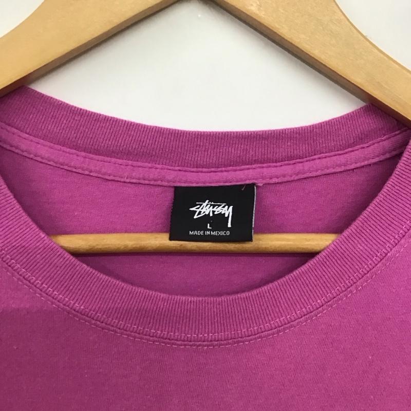 ステューシー STUSSY Tシャツ 半袖 半袖カットソー プリントTシャツ クルーネックカットソー L ロゴ、文字 紫 / パープル /  メンズ USED 古着 中古 10141947
